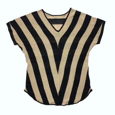 Vintage Women's Knit Chevron Sweater ~ M ~ Hippie / Boho ~ Pullover / Shirt / Top 