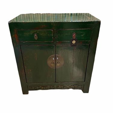 Forest Green Northern China Round Disc Cabinet
