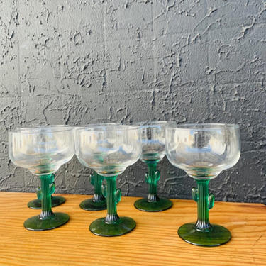 Cactus Margarita Glasses \/ Set of 6