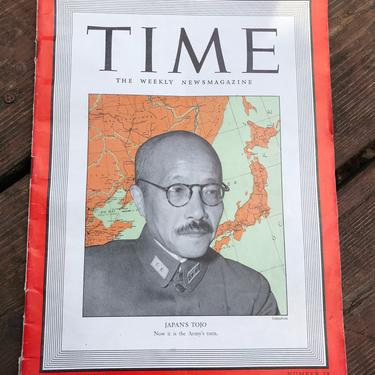 Vintage Time Magazine | WWII Issue Japan's Tojo | November 3 1941 by blindcatvintage