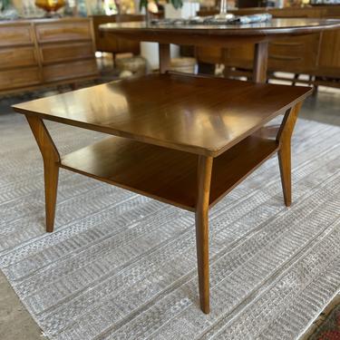 Mid Century Walnut Two-Tier Coffee Table by Mersman