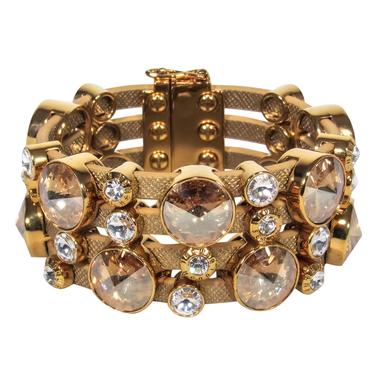 Henri Bendel - Gold Bubble Rhinestone Cuff Bracelet