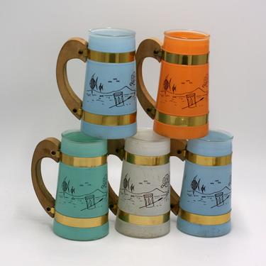 vintage siesta ware tiki mugs set of five 