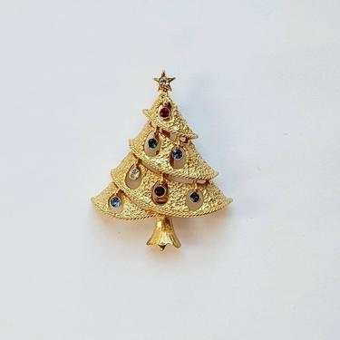 Vintage Jonette Jewelry Christmas xmas Tree Brooch Pin 
