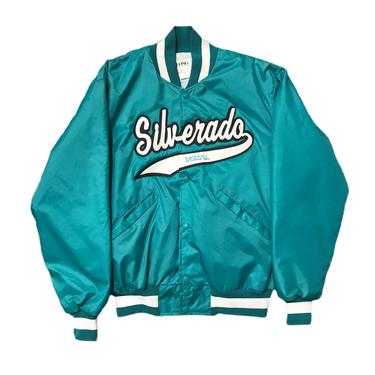 (L) Silverado Baseball Teal Varsity Jacket 072321 LM