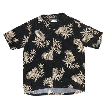 (L) Two Palms Black Hawaiian Shirt 071721 LM