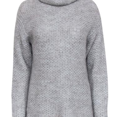 Brochu Walker - Grey & Light Blue Chunky Knit Alpaca Turtleneck Sweater