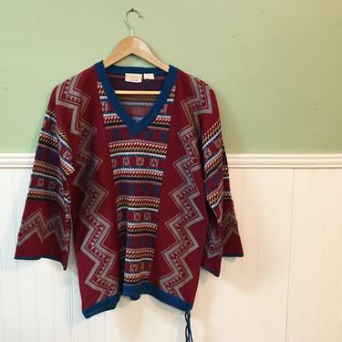 Catalina southwestern knit tunic - 1970s vintage sweater - size medium 