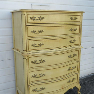 French Painted Tall Serpentine Chest of Drawers 1324