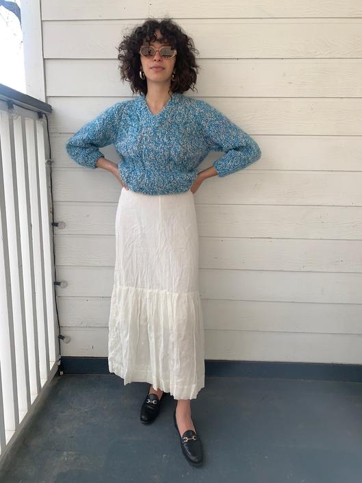 1900s sheer antique cotton slip skirt 