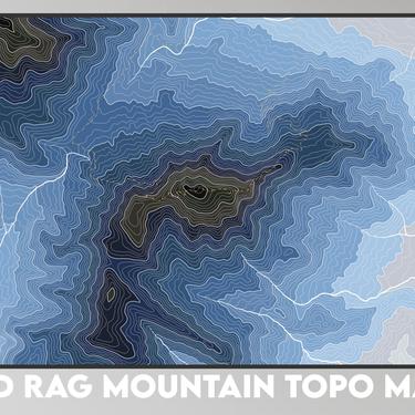Old Rag Mountain Topographic Map, Shenandhoah National Park, Blue Ridge Mountains, Virginia 