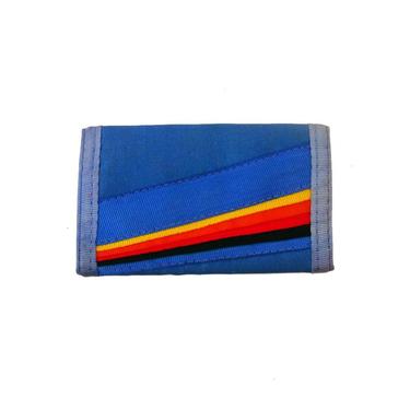 Nylon Keychain wallet Vintage 1980s Rainbow Wallet Blue Small Keychain 