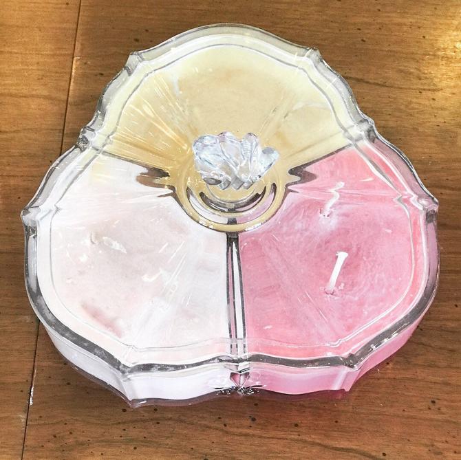 3 Scented Soy Wax Candle in Vintage Candy Dish 
