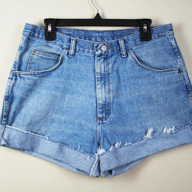 Vintage 1990s High Waist Denim Shorts, Size 34 