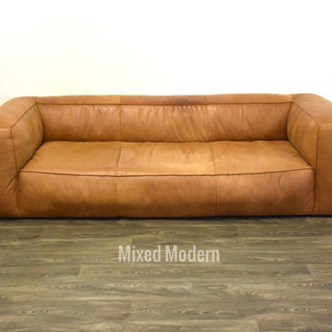 Modern Brown Leather Sofa 