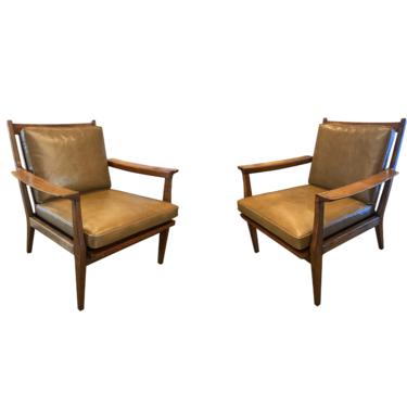 Pair of Cane Back Lounge Chairs, Scandinavia, 1950’s