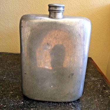 Abercrombie & Fitch Pewter Flask 32 OZ 5 Hallmarks Made In England 