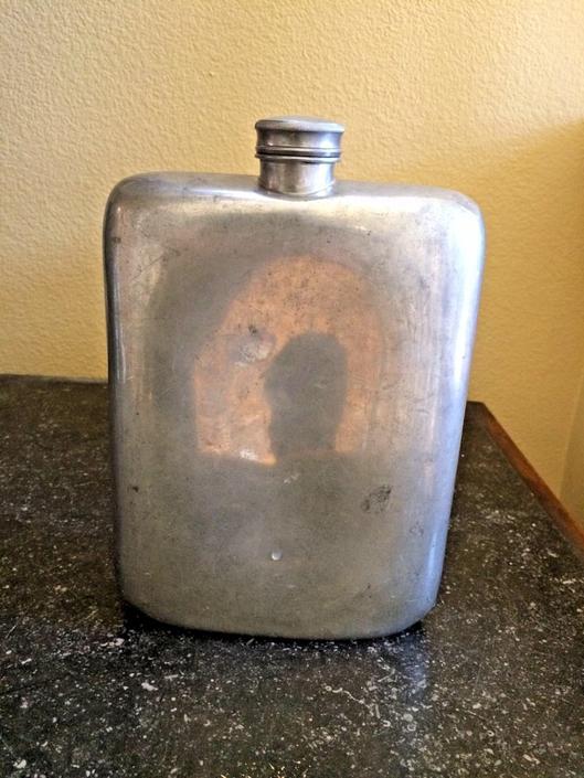 Abercrombie &amp; Fitch Pewter Flask 32 OZ 5 Hallmarks Made In England 