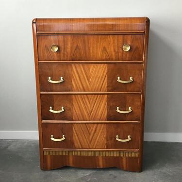 vintage art deco waterfall chest of drawers
