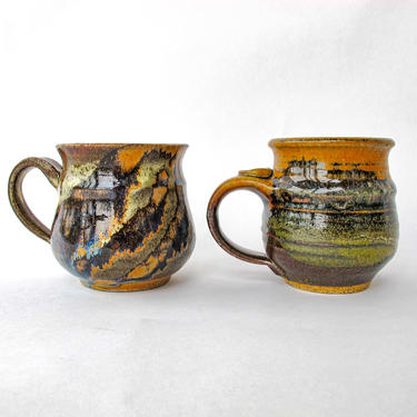 Vintage Hand Painted and Glazed Ceramic Mugs (Sold Separately) 