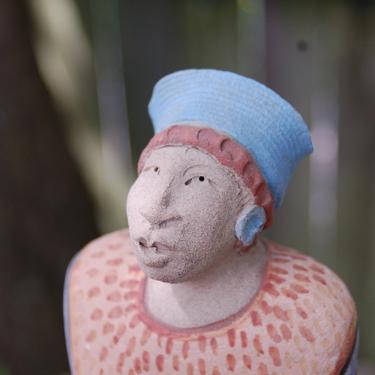From Portland Artisan's Estate ~ Peaceful Strong Meditative Black / Woman / Wise Woman / African / Peaceful / Spirit Art Pottery Sculpture 