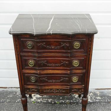 Late 1800s Marble Top Carved Small Chest Lingerie Chest 1966