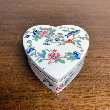 Vintage Aynsley China Pembroke Heart Shaped Trinket Box 