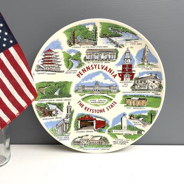 Pennsylvania souvenir state plate - vintage road trip souvenir 