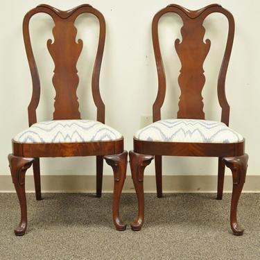 2 Queen Anne Carved Mahogany Dining Room Side Chairs PRIVATE bettaubespi-0