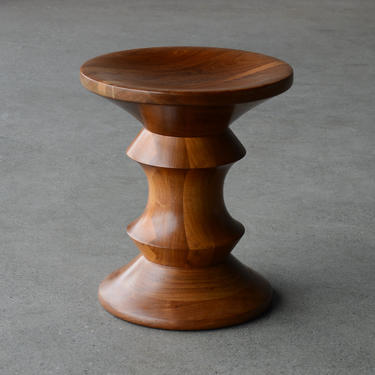 Eames Walnut Stool Mid Century Modern Side Table 