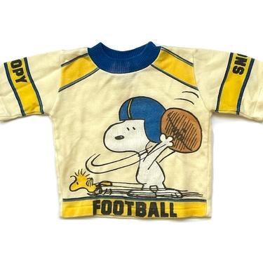 70’s KIDS Snoopy FOOTBALL Graphic T-Shirt Sz 2T 
