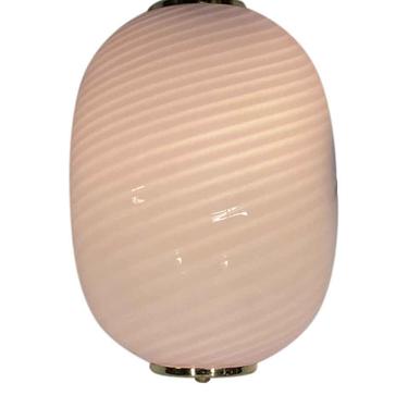 Modern Pink Striped Murano Glass Oval Wall Sconce