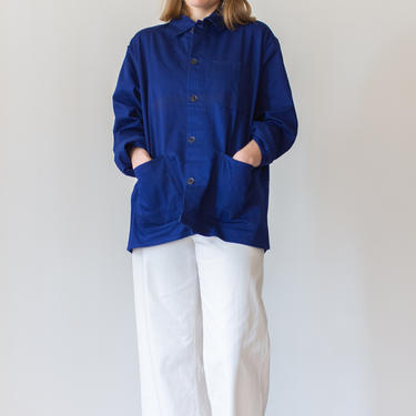 Vintage Indigo Blue Chore Jacket | Yves Klein Blue Work Coat | Made in France | Washed Deadstock 
