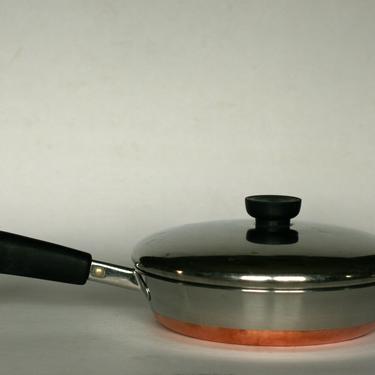 vintage revere ware 8 inch frying pan/copper clad bottom/clinton illinois 