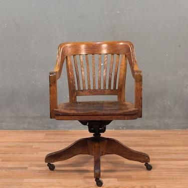 Marble &amp; Shattuck Oak Rolling Banker’s Chair – ONLINE ONLY
