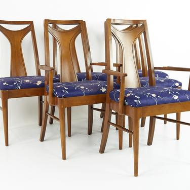 Kent Coffey Perspecta Mid Century Walnut Dining Chairs - Set of 6 - mcm 