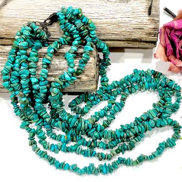 VINTAGE: Multi-Strand Turquoise and 925 Silver Necklace - SKU SKU 34-255-00031661 
