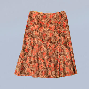 1930s Skirt / 30s Art Deco Print Skirt 
