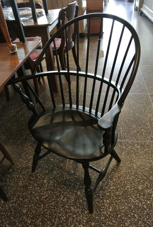 Black Windsor armchair. $150/each, two available.