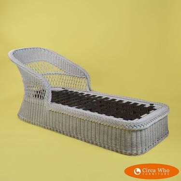 Woven Rattan Chaise Lounge