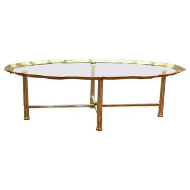 Labarge Hollywood Regency Oval Coffee table With Scalloped Edge