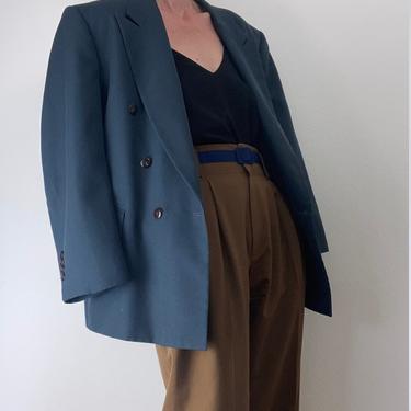 vintage wool slate blue menswear blazer jacket 