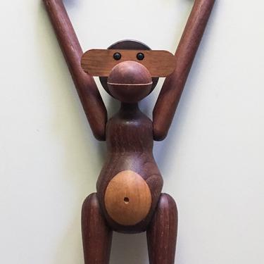 Iconic articulated monkey in teak and limba wood by Kay Bojesen, Denmark, 1960s 