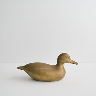 Vintage Solid Brass Duck Figurine | Paperweight 