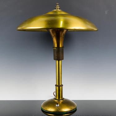 Important Early Modernist Brass MCM Table Lamp