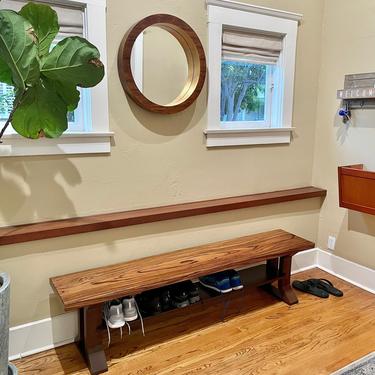 Shoe Bench Entryway Shoe Rack / Rustic Modern / Steel and wood bench / shoe storage bench / entry bench / Made to order 