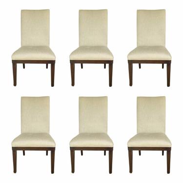 Henredon Modern Soft Gray Basket Weave Dining Chairs Set of Six