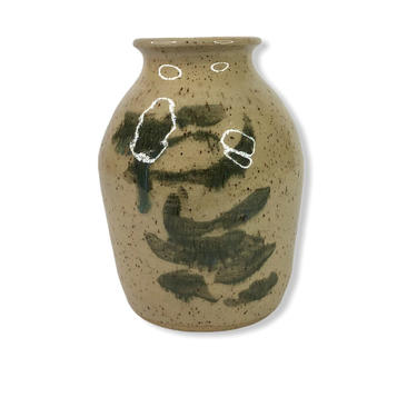 Vintage Small Speckled Brown Studio Pottery Stoneware Bud Vase 