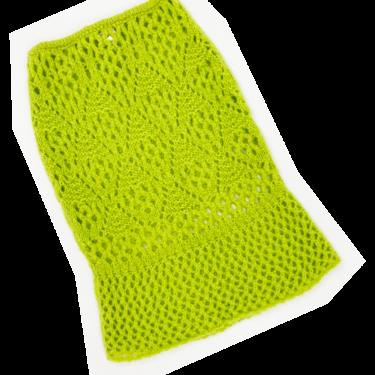 Moschino green mohair open knit skirt