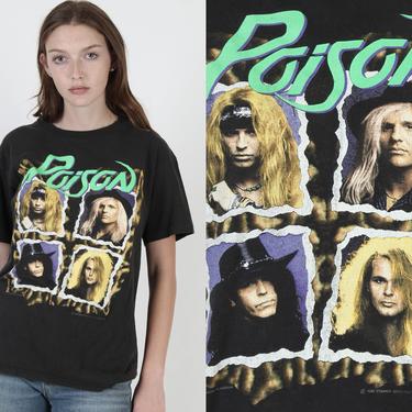 Poison Band T Shirt / Flash And Blood Tour T Shirt / Vintage 90s Brockum Tour Glam Metal Bret Michaels Tee 